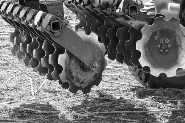 Detalles de la cosechadora en el campo . —  Fotos de Stock