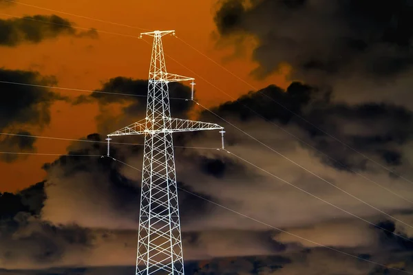 The energy transfer system With the sky and beautiful clouds on
