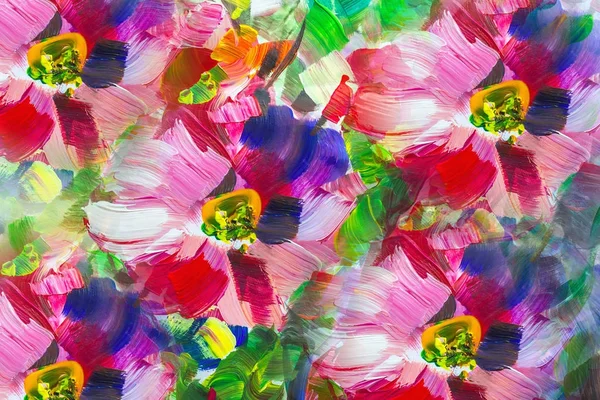 Texture olio pittura fiori, pittura fiori vivaci, floreale — Foto Stock