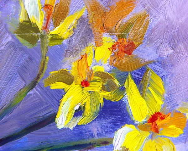 Pintura al óleo, estilo impresionista, pintura de flores, todavía painti —  Fotos de Stock