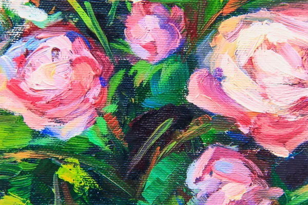 Pintura Óleo Estilo Impressionismo Pintura Flores Tela Ainda Pintura Artista — Fotografia de Stock