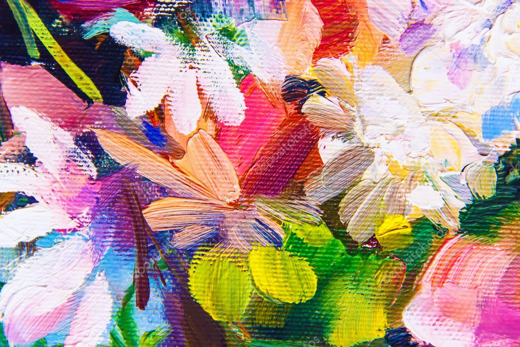 Oil Painting, Impressionism style, flower painting, still painting canvas, artist, painting,