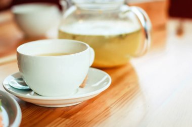 Kahve fincanı kafede - vintage etkisi tarzı  