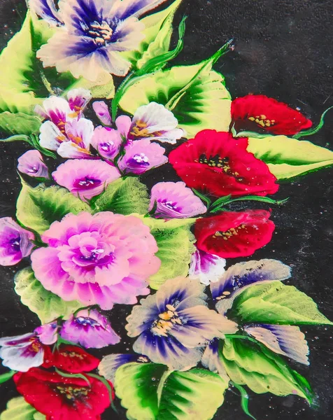 Pintura al óleo, estilo impresionista, pintura de textura, alambiques de flores —  Fotos de Stock