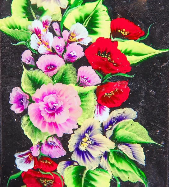 Pintura al óleo, estilo impresionista, pintura de textura, alambiques de flores — Foto de Stock