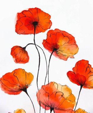 Suluboya resim empresyonizm tarzı, desenli resim, flor