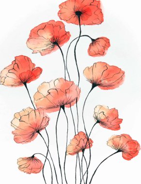 Suluboya resim empresyonizm tarzı, desenli resim, flor