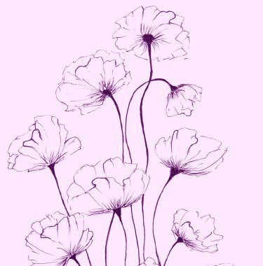 Suluboya resim empresyonizm tarzı, desenli resim, flor