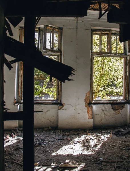 Oud Vervallen Spookhuis Verlaten Huis Verloren Stad Pripyat Moderne Ruïnes — Stockfoto