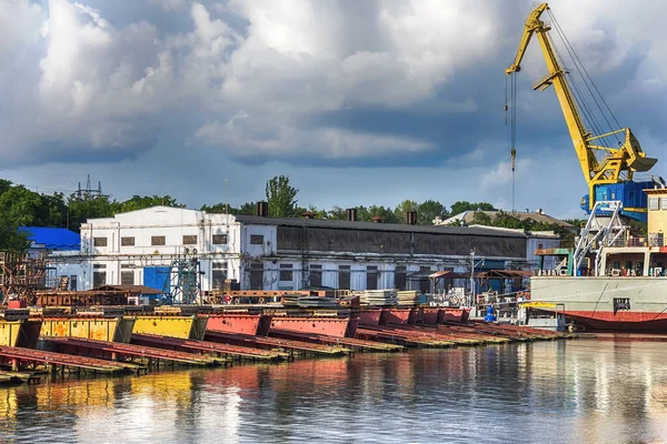 Diseños Industriales Puerto Negocio Importación Exportación Una Empresa Logística Concepto — Foto de Stock