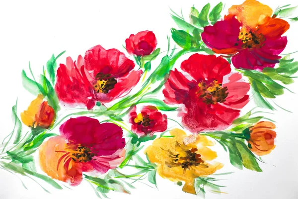 Ölgemälde Impressionistischer Stil Blumenmalerei Standbild Künstler Malerei Aquarellmalerei — Stockfoto