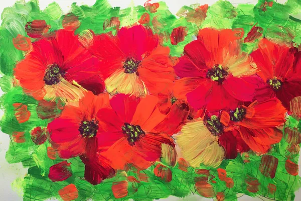 Oljemålning Impressionism Stil Blomma Målning Fortfarande Duk Målning Konstnär Målning — Stockfoto