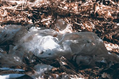 Plastik çevreyi kirletiyor. Ekolojik felaket. Savaş ve plastikleri yasakla