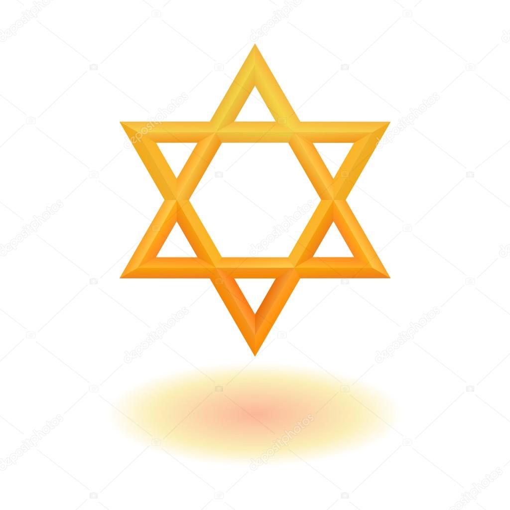 Golden six pointed star icon