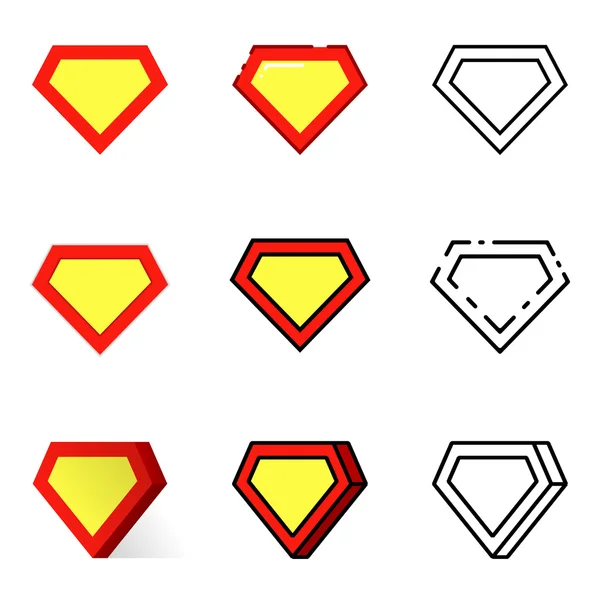 Süper kahraman Icons set — Stok Vektör