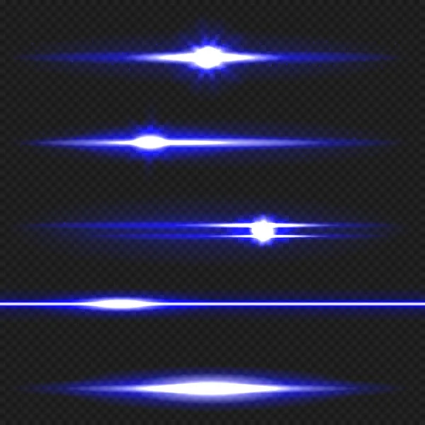 Blue laser beams pack — Stock Vector