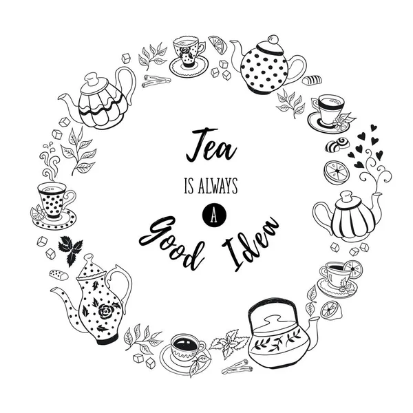 Afiche del té — Vector de stock