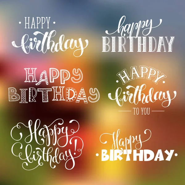 Happy birthday phrases — Stock Vector