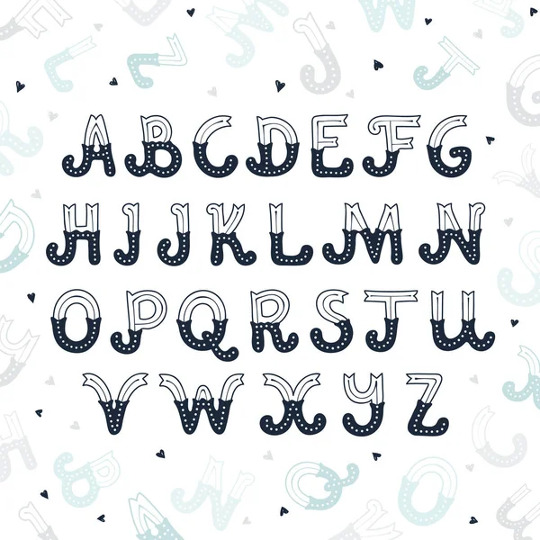 Ręcznie rysowany alfabet — Wektor stockowy