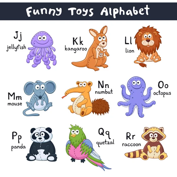 Αλφάβητο ζώων γελοιογραφία — Διανυσματικό Αρχείο