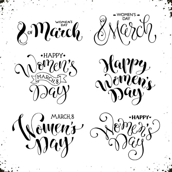 Joyeux jour des femmes phrases — Image vectorielle