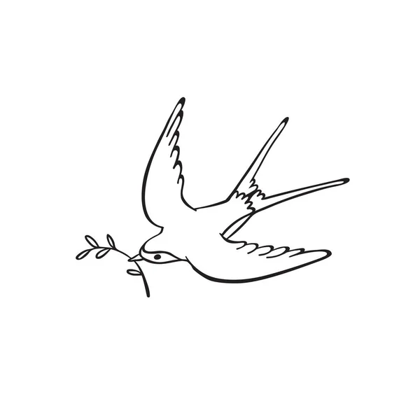 Pájaro dibujado a mano — Vector de stock