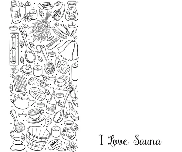 Sauna disegnata a mano — Vettoriale Stock