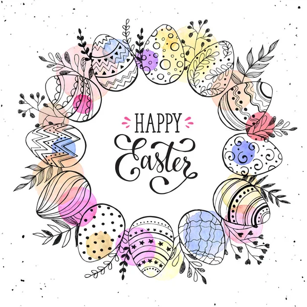 Couronne d'œufs de Pâques — Image vectorielle