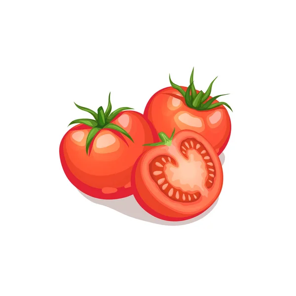 Icono de tomate cortado — Vector de stock