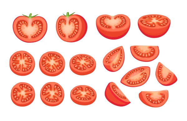Colección de tomates aislados — Archivo Imágenes Vectoriales