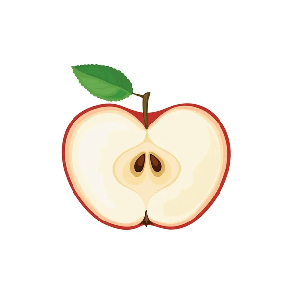 Cut apple icon — Stock Vector