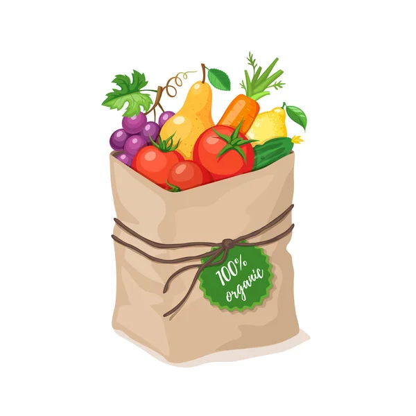 食料品店の紙袋 — ストックベクタ