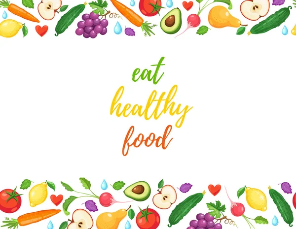 Manger des aliments sains — Image vectorielle
