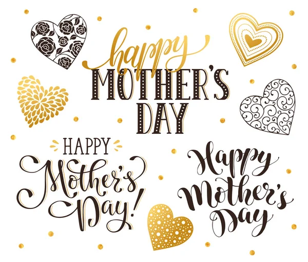Happy Mothers day phrases — Stock Vector