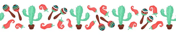 Banner de objetos mexicanos — Vector de stock