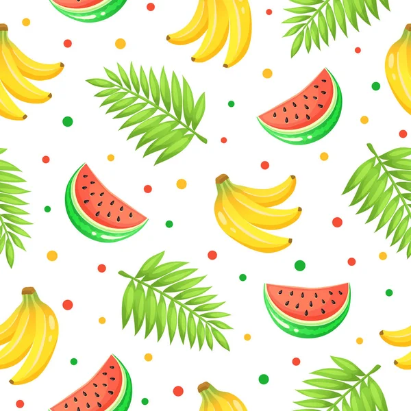 Tropical fruits pattern — Stock Vector