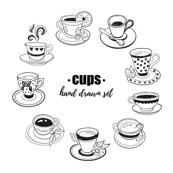 Tazas de té colección — Vector de stock