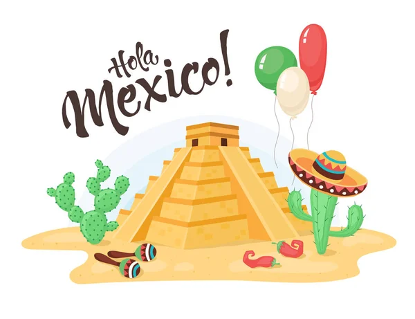 Mexcian piramidy ilustracja — Wektor stockowy