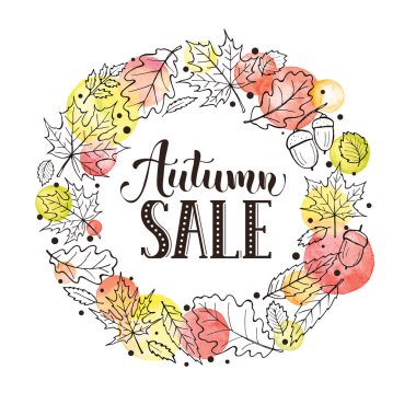 sonbahar poster illüstrasyon