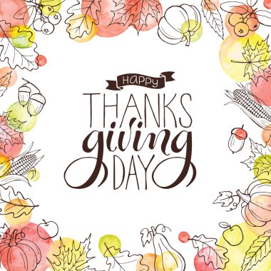 Şükran Günü tebrik kartı