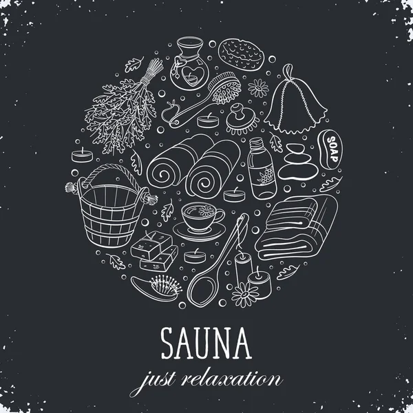 Sauna poster sjabloon — Stockvector