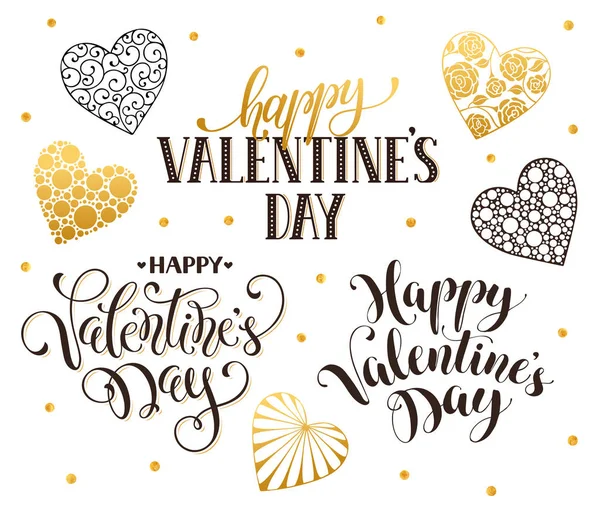 Happy Valentine day phrases — Stock Vector