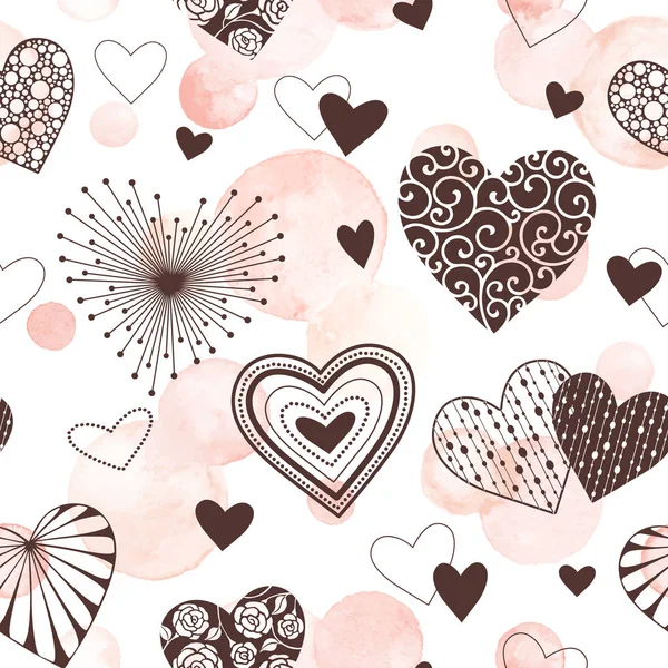 Rosa hjärtan mönster — Stock vektor