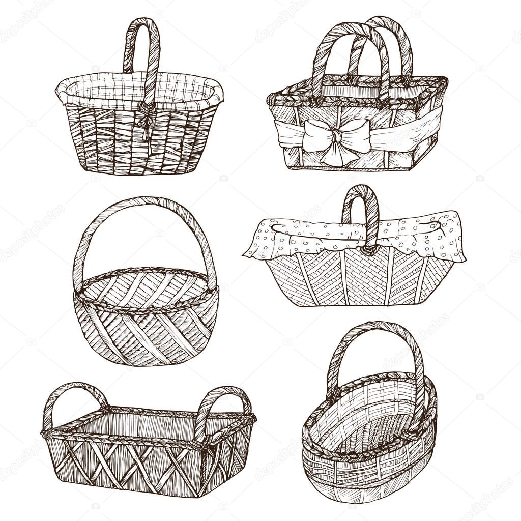 hand drawn baskets