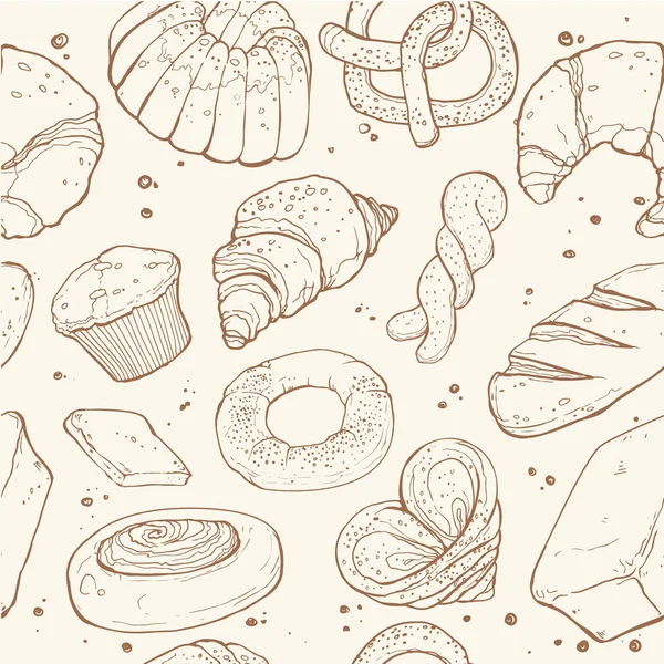 Boulangerie fond sans couture — Image vectorielle
