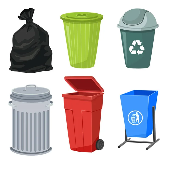Ensemble de conteneurs poubelle — Image vectorielle