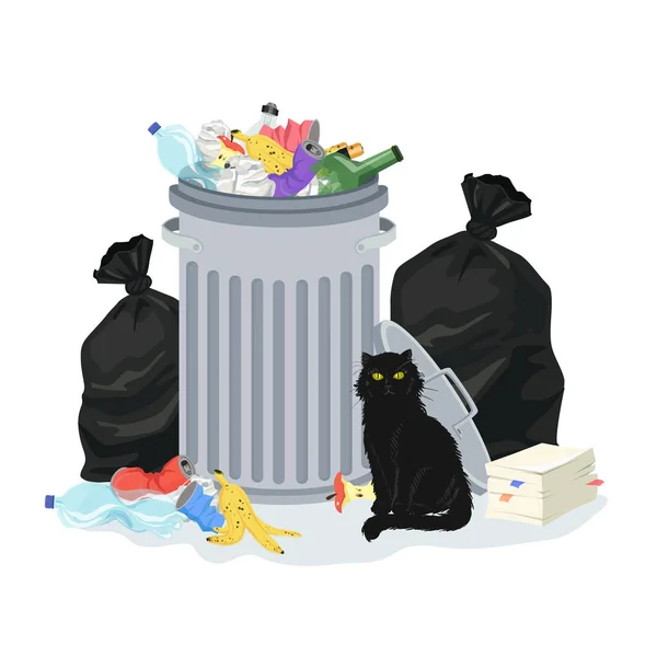 Illustration zum Müllhaufen — Stockvektor