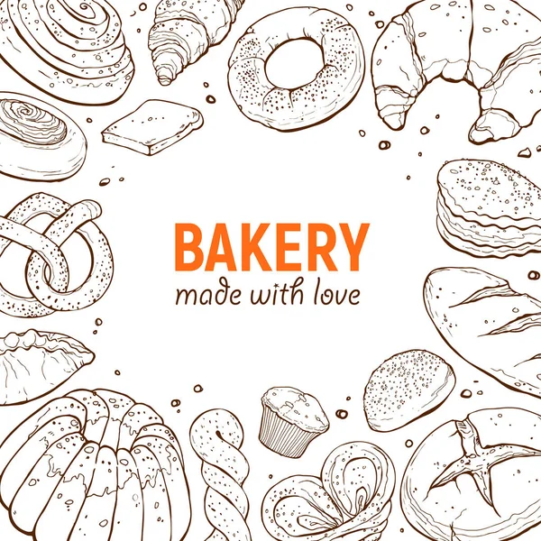 Plakatvorlage für Bäckereien — Stockvektor