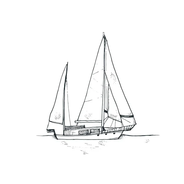 Croquis vectoriel bateau — Image vectorielle