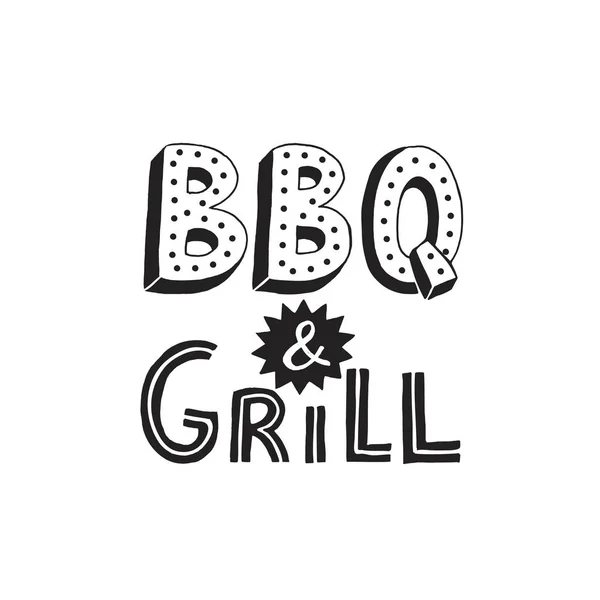 BBQ e grill lettering —  Vetores de Stock